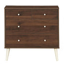 4-Drawer Dresser Cabinet Storage Organizer Rubber Leg with Rail-Brown by LJGDeals