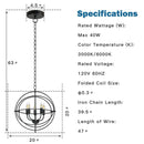 20 Inch 5 Lights Metal Chandelier with Pivoting Interlocking Rings by LJGDeals