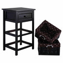 3 Tier Set of 2 Wood Nightstand with 1 and 2 Drawer by LJGDeals