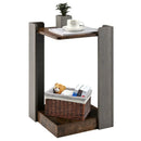 2-Tier Square End Table with Open Storage Shelf for Small Space-Coffee by LJGDeals