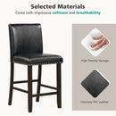 Set of 2 Linen Fabric Bar Stools with Back for Kitchen Island by DirectDeals