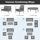 4 Pieces Outdoor Rattan Conversation Set with Comfortable Cushion by LJGDeals
