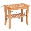 Bathroom Bamboo Shower Chair Bench with Storage Shelf by LJGDeals