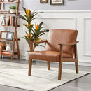 Nia Leather Mid Century Accent Armchair