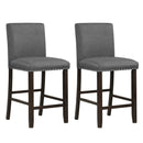 Set of 2 Linen Fabric Bar Stools with Back for Kitchen Island by DirectDeals