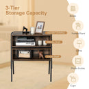 1 Piece Stackable Night Stand Shelf Accent Table with Metal Frame by LJGDeals