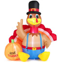 6 Feet Thanksgiving Inflatable Turkey with Pumpkin Fall Harvest Decor with Lights by LJGDeals