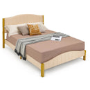 Full/Queen Size Upholstered Bed Frame with Quilted Headboard by LJGDeals