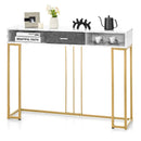 Narrow Long Sofa Table for Living Room-White by LJGDeals