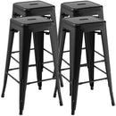 30 Inch Bar Stools Set of 4 with Square Seat and Handling Hole by LJGDeals