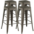 30 Inch Bar Stools Set of 4 with Square Seat and Handling Hole by LJGDeals