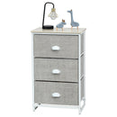 Nightstand Side Table Storage Tower Dresser Chest with 3 Drawers