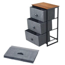 Nightstand Side Table Storage Tower Dresser Chest with 3 Drawers by LJGDeals