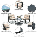 3 Pieces Cushioned Patio Rattan Set with Rocking Chair and Table-Black by LJGDeals