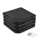 4 Pieces Square Fillable Patio Umbrella Base Set with Handle and Funnel by DirectDeals
