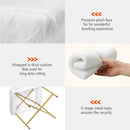 Faux Fur Ottoman Decorative Stool with Metal Legs by LJGDeals