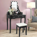 10 Dimmable Light Bulbs Vanity Dressing Table with 2 Dividers and Cushioned Stool by LJGDeals