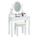 10 Dimmable Lights Vanity Table Set with Lighted Mirror and Cushioned Stool by LJGDeals