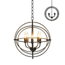 20 Inch 5 Lights Metal Chandelier with Pivoting Interlocking Rings by LJGDeals