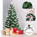 Unlit Snowy Hinged Christmas Tree with Mixed Tips and Red Berries by LJGDeals