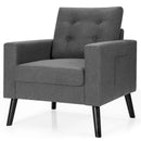 Mid-Century Upholstered Armchair Club Chair with Rubber Wood Legs by LJGDeals