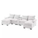 Modern Chenille U Shaped Sectional Console Couch