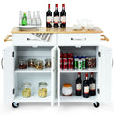Wood Top Rolling Kitchen Trolley Island Cart Storage Cabinet