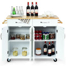 Wood Top Rolling Kitchen Trolley Island Cart Storage Cabinet by LJGDeals