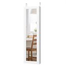 Wall And Door Mirrored Jewelry Cabinet With LED Light by LJGDeals