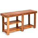 3-Tier Freestanding Wooden Shoe Organizer with Seat by LJGDeals