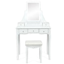 10 Dimmable Light Bulbs Vanity Dressing Table with 2 Dividers and Cushioned Stool by LJGDeals