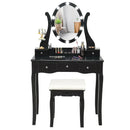 10 Dimmable Lights Vanity Table Set with Lighted Mirror and Cushioned Stool by LJGDeals