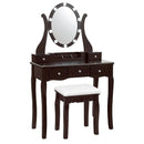 10 Dimmable Lights Vanity Table Set with Lighted Mirror and Cushioned Stool by LJGDeals