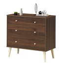 4-Drawer Dresser Cabinet Storage Organizer Rubber Leg with Rail-Brown by LJGDeals