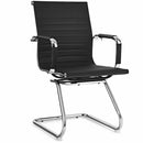 Set of 2 Heavy Duty Conference Chair with PU Leather-Black by LJGDeals
