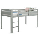 Wooden Twin Low Loft Bunk Bed with Guard Rail and Ladder by LJGDeals