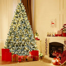 6 Feet Pre-lit Snow Flocked Hinged Christmas Tree with 928 Tips and Metal Stand by LJGDeals
