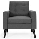 Mid-Century Upholstered Armchair Club Chair with Rubber Wood Legs by LJGDeals