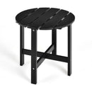 18 Inch Patio Round Side Wooden Slat End Coffee Table for Garden by LJGDeals