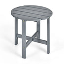 18 Inch Patio Round Side Wooden Slat End Coffee Table for Garden by DirectDeals