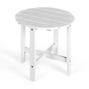 18 Inch Patio Round Side Wooden Slat End Coffee Table for Garden by LJGDeals
