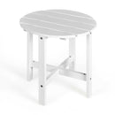 18 Inch Patio Round Side Wooden Slat End Coffee Table for Garden by DirectDeals