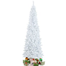 7 Feet Pre-Lit Hinged Pencil Christmas Tree White with 300 LED Lights and 8 Flash Modes by LJGDeals