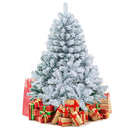 4.5 Feet Pre-Lit Premium Snow Flocked Christmas Tree with 150 Lights by LJGDeals