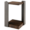 2-Tier Square End Table with Open Storage Shelf for Small Space-Coffee by LJGDeals