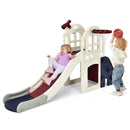 6-In-1 Large Slide for Kids Toddler Climber Slide Playset with Basketball Hoop by LJGDeals