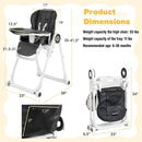 Baby High Chair Foldable Feeding Chair with 4 Lockable Wheels by LJGDeals