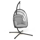 Hanging Folding Egg Chair with Stand Soft Cushion Pillow Swing Hammock by LJGDeals
