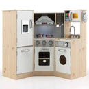 Kids Corner Wooden Kitchen Playset with Cookware Accessories by LJGDeals