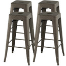 30 Inch Bar Stools Set of 4 with Square Seat and Handling Hole